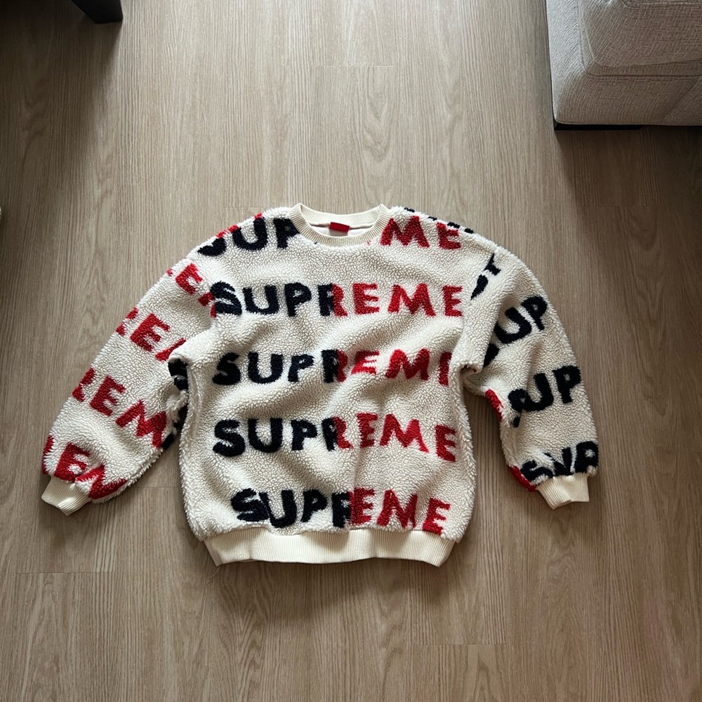 Supreme Cozy Fleece Sweater - Red, Black, Cream